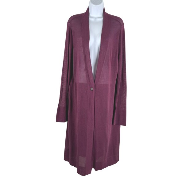 Soft Surroundings Long Duster Cardigan 1X Burgundy‎ Lightweight NWT CJ-2018 - Picture 1 of 11
